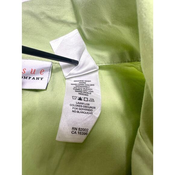 Vintagae First Issue by Liz Claiborne Green Button-Up Tie Front Blouse Size XL - Picture 7 of 9